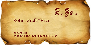 Rohr Zsófia névjegykártya