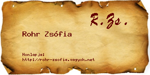 Rohr Zsófia névjegykártya